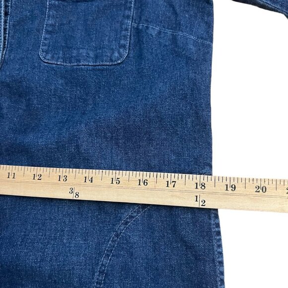 J. Jill Full‎ Snap Demin Spread Collar Long Sleeve Shirt Dress Size SP - Picture 6 of 10